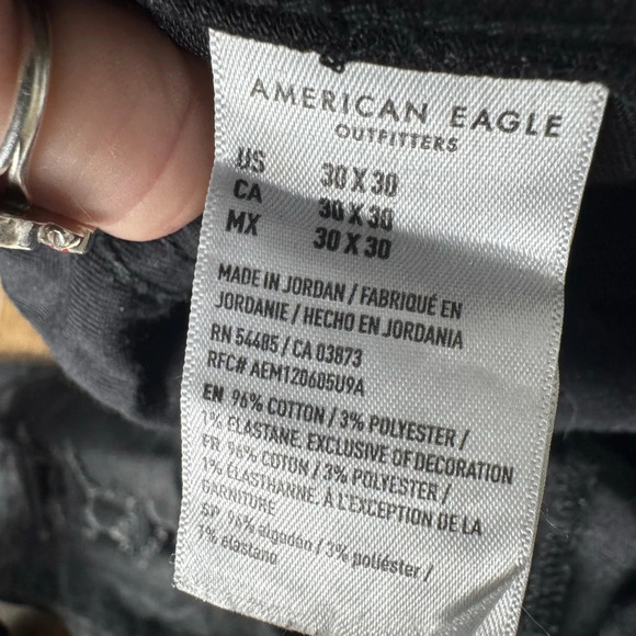 American Eagle AE AirFlex Patched Slim Skinny Straight Jean Style #: 6209 30/30 - Picture 12 of 14